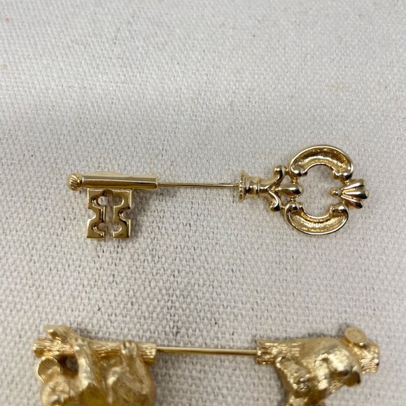 Avon Lot of 3 Brooches Telephone Koala Key Gold-Tone Vintage Stick Pin Classic - Picture 4 of 10
